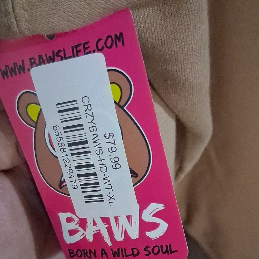 Tan Hoodie with Bear Graphic - Picture 4 of 4